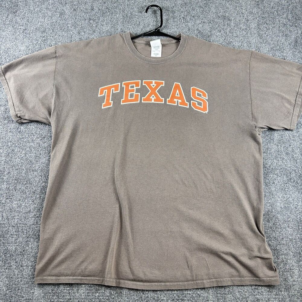 TEXAS Longhorns T-Shirt Mens 2XL XXL Brown Burnt Orange UT Austin College NCAA